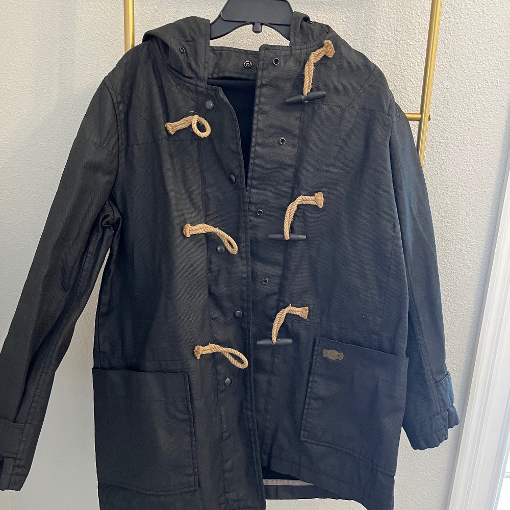 1967 Vintage Ralph Lauren Denim and Supply Raincoat Duffle Navy Blue Large Rare!